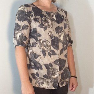 Floral Talbot's Short Sleeve Blouse